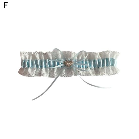 Кружевная свадебная подвязка Искусственный жемчуг Бант Цветочная кружевная подвязка Эластичная подвязка на ногу Пояс для подвязок Свадебные аксессуары для женщин