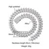Браслет-цепочка в стиле хип-хоп с кубинскими звеньями и 2 рядами шипов, 15 мм, Aaa +Iced Out, со стразами из сплава, для мужчин и женщин, ювелирные изделия