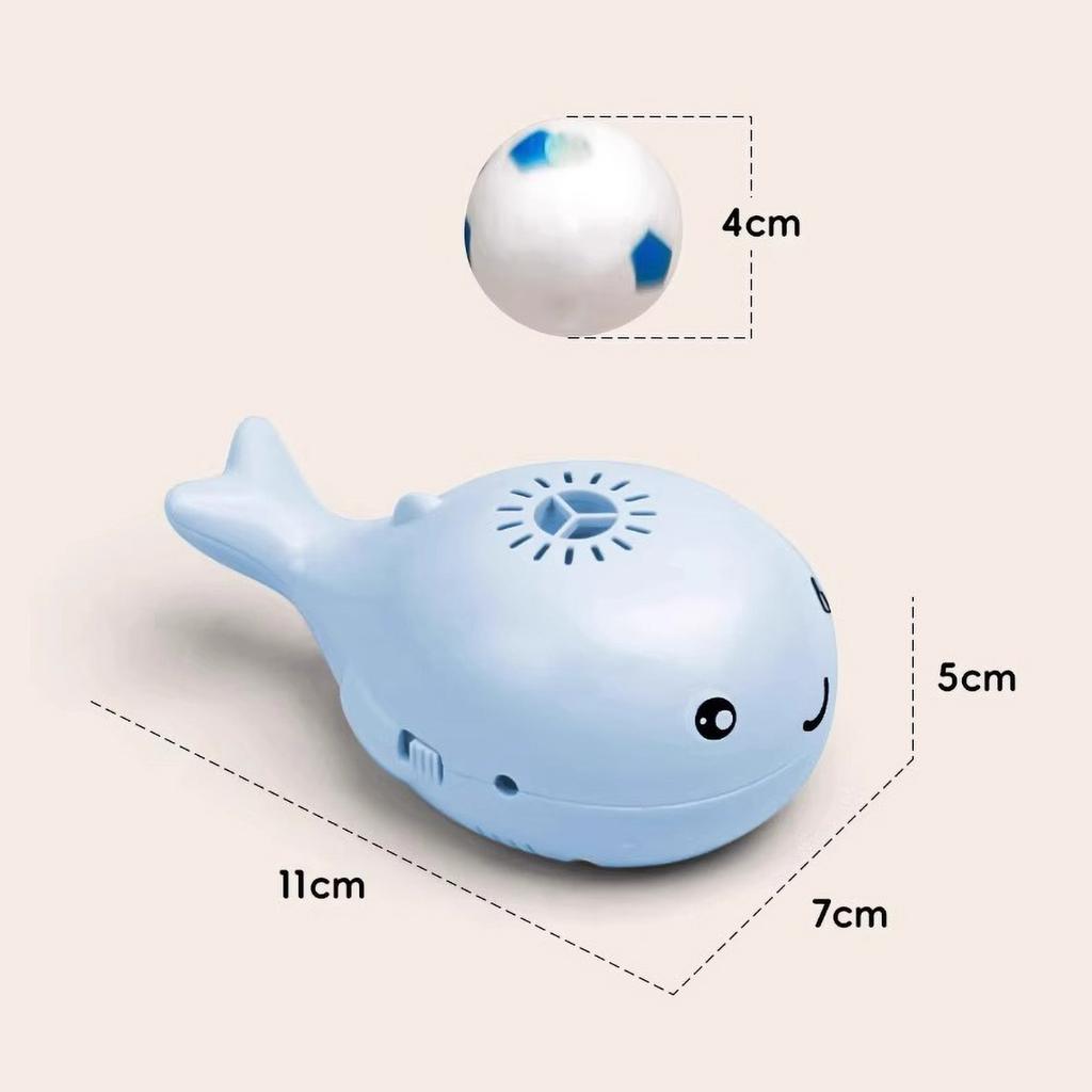 Interactive Cat Toys Electric Jet Floating Ball Cat Toy Whale Shaped Cat Toy Portable USB Dual Function Fan Pet Toy for Teaser