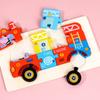 Rocket Ambulance Early Education Toy Kids Wooden Puzzle Toy Vehicle Jigsaw Intelligence Game Puzzle