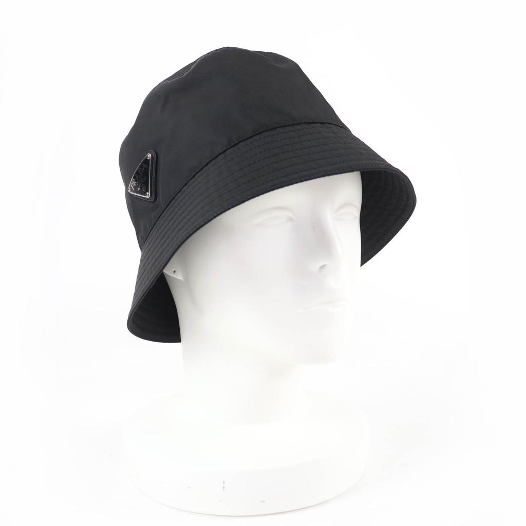 Excellent PRADA hat RE-NYLON Triangle with logo Bucket black Women S 1HC137 Used