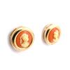Les Trésors De Lily [G1983] - Gold Plated 'Camee' Orange Earrings