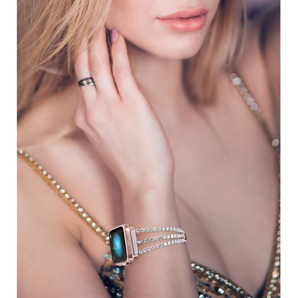 Ремешок-цепочка с бриллиантами для Apple Watch, ремешок 49 мм, 45 мм, 44 мм, 40 мм, 38, 42 мм, 41 мм, стальной браслет, спортивный браслет для IWatch Series 8, 7, 6 Se, 5, 4, 3