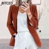Женские Винтажные Повседневные Однотонные Куртки и Пальто с Принтом с Длинным Рукавом Международный дизайн