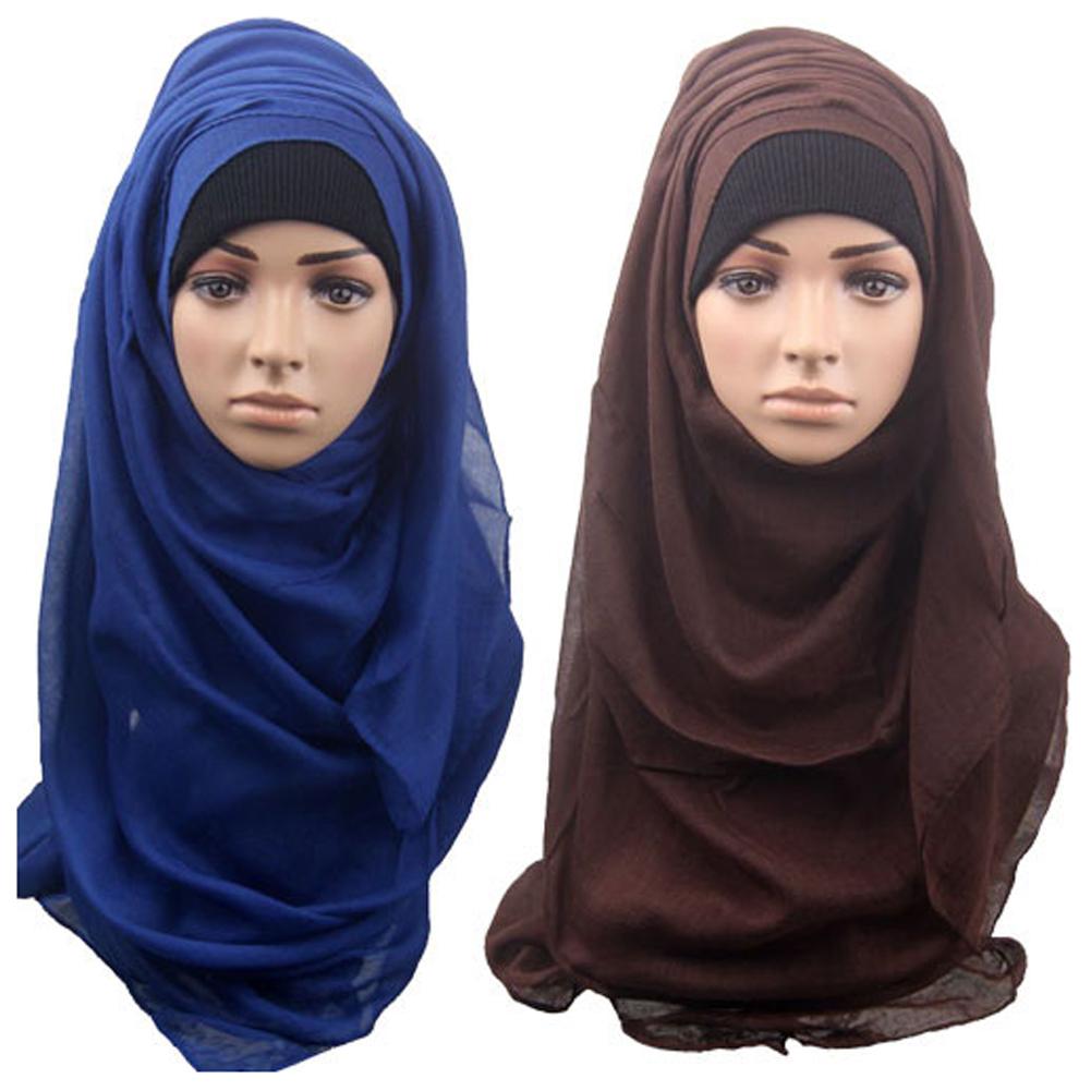 Fashionable Women Muslim Scarf Lengthened Kerchief Solid-Colour Tippet Festival Gift Headcloth