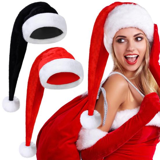 Santa Hat Long Xmas Velvet Santa Hat Winter Warm Costume Christmas Party Supplies for Cosplay Parties Stage Performance