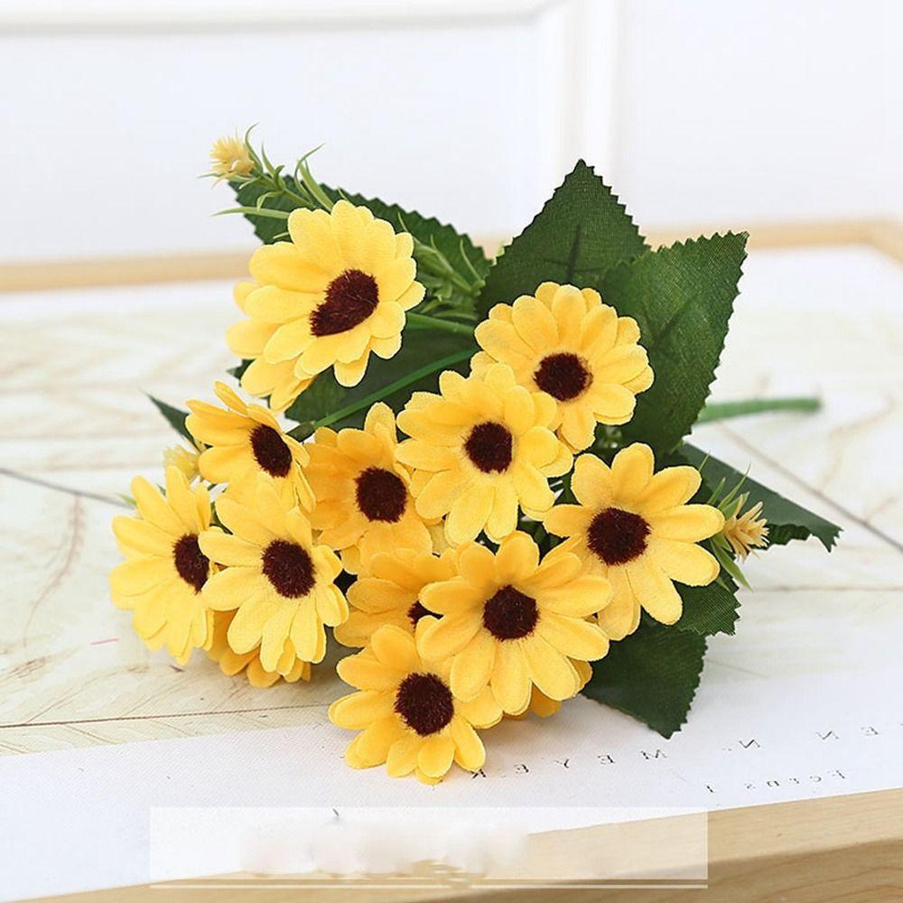 15 Heads Simulated Decorative Daisies Multicolors Chrysanthemum False Flower  Home Decoration