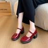 Pearl Buckle Thick Heel Mary Jane Shoes Summer New Light Mouth High Heel Women's Shoes Versatile Casual Women's Shoes