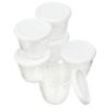 Hario Glass Pudding of 6 with Silicone Heat-Resistant Cups, 200ml, PRC-20-BK (Set Lids) (White)