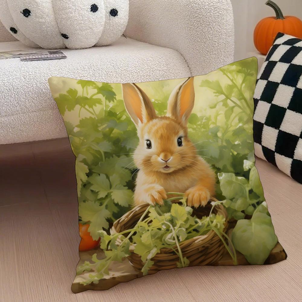 Classic Cute British PPeter Rabbit Cushion Cover Throw Pillow Cover Hidden Button Durable Polyester Chair Cushion