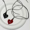 Drawstring Fashion Choker Irregular Sweater Chain Adjustable Heart Pendant Necklace  Gifts