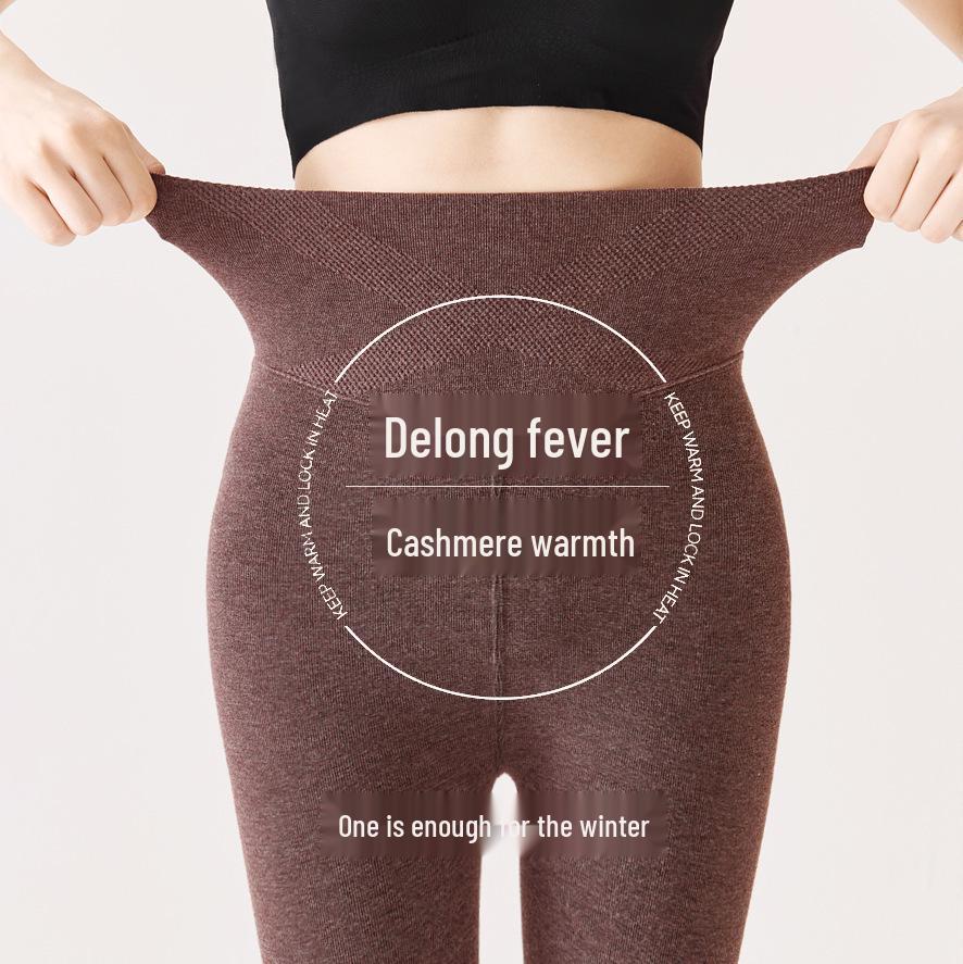 Женские серые очень длинные компрессионные леггинсы с высокой талией - на флисовой подкладке, плотные, с вертикальными полосками для осени/зимы