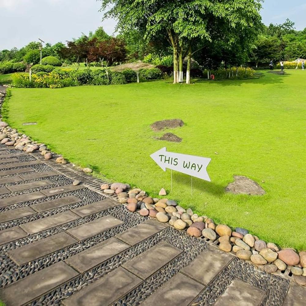 10 шт. свадебных указателей для двора с кольями, пустые указатели со стрелками и кольями 43,18 x 15,24 см, указатели со стрелкой в эту сторону, указатели для двора на день рождения, стрелы