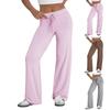 Women's Winter Sweatpants Solid Color Casual Pants Women's Fleece Sweatpants Wide Leg Straight Pants