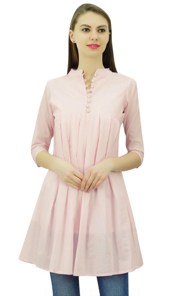 Phagun Flare Kurti Ethnic Cotton Tunic Summer Ladies Kurta Designer Blouse