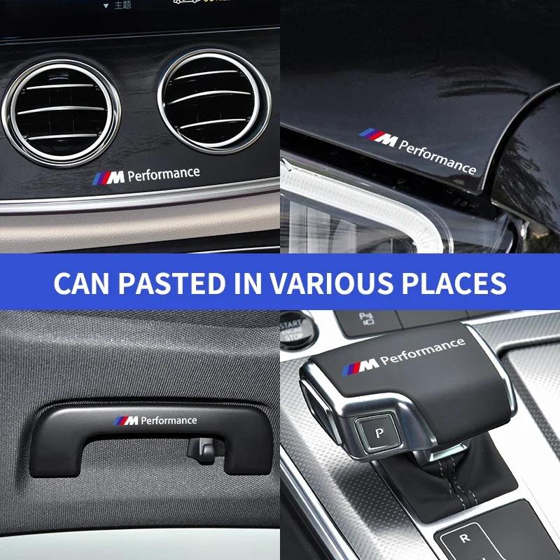 BAAM1 2025 Hot 2pcs Car Interior Sticker Central control Decals Emblem Badge Car Styling For BMW M6 M5 M3 X1 X3 X5 E38 E39 E46 E53 E60