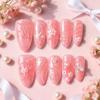 30 таблеток Звездочки и Ракушки Ручная работа Летний 3D Маникюр Носимый Маникюр с Алмазами Розовый Бантик Накладные Ногти Съемные