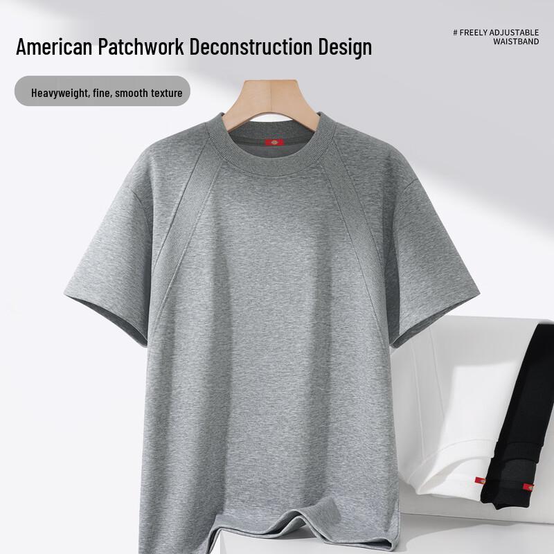 Мужская футболка Dickies свободного кроя, деконструированная, пэчворк