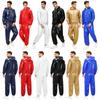 Men’s Outdoor Waterproof Suit Hooded Windbreaker Jacket Front Zipper and Sweatpants for Trail Fishing Workout Exercise