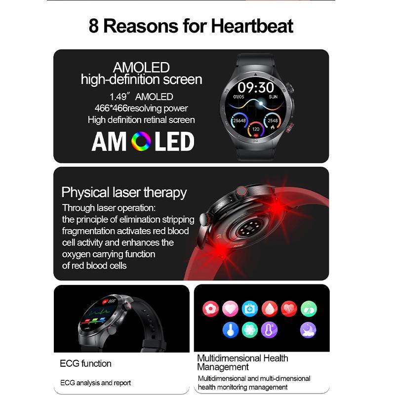 Bluetooth Call ECG+PPG New Smart Watch Mens Health Watch Heart Rate Watches IP68 Waterproof Fitness Tracker Smartwatch