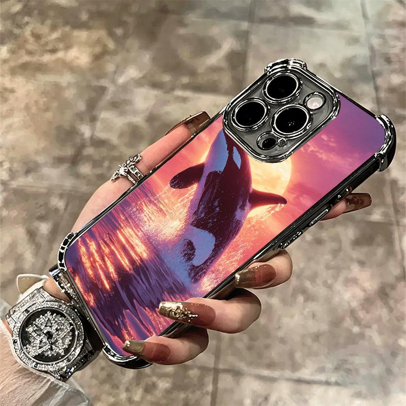 Мягкий чехол для телефона с узором «Косатка в океане» для iPhone 15 16 17 Air 14 Pro Max 16E Plus 13 12 Mini, с покрытием, противоударный, Fundas