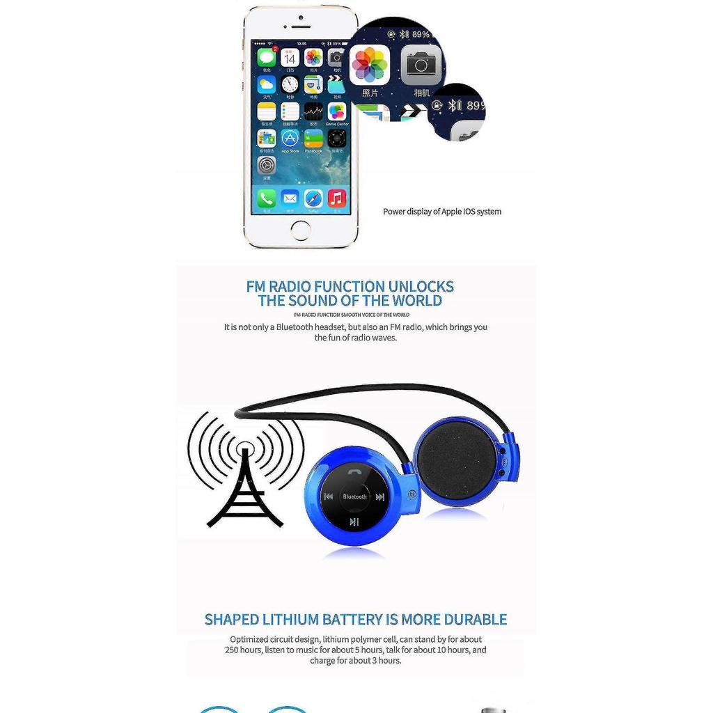 Wireless Headphone Sports Headset Sweatproof With Microphone,bluetooth Headphones Behind The Head,foldable And Carried In The Purse
