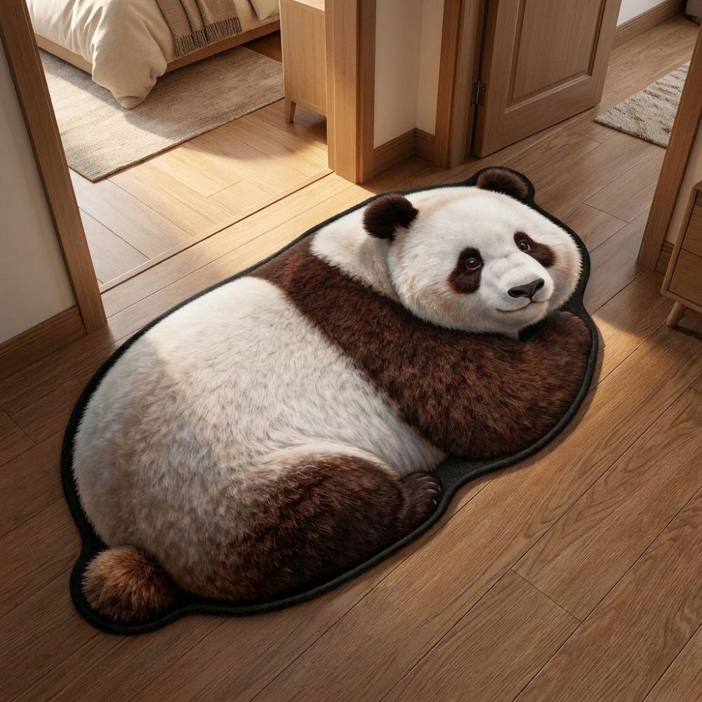 Non-Slip Home Decor Carpet 2D Cartoon Carpet Cute Panda-Shaped Area Rug  Bedrooms