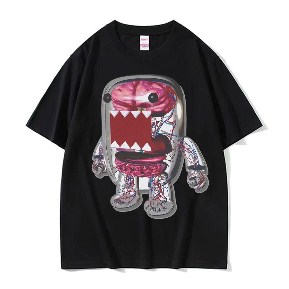 Футболка Domo Y2k в японском стиле с графическим рисунком, в стиле рейв-панк, классическая летняя футболка для мужчин, винтажные футболки унисекс.