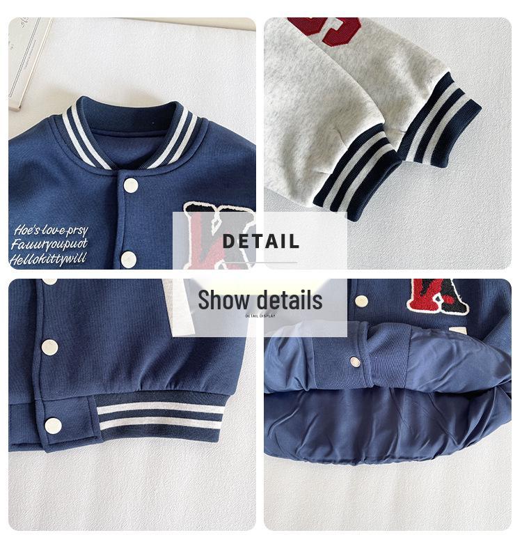 Детская бейсбольная куртка Xianao 2025 в корейском стиле, колор-блок с буквенным принтом