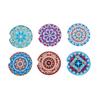 6 Pieces Crystal Car Coaster Rhinestone Coffee Milk Tea Cup Bottle Placemat Interior Automotive Portable Pad Round Mat