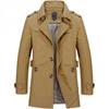 Men's Spring and Autumn Casual Jacket Trench Coat Medium Length Thin Cotton Wash Jacket Men's Clothing