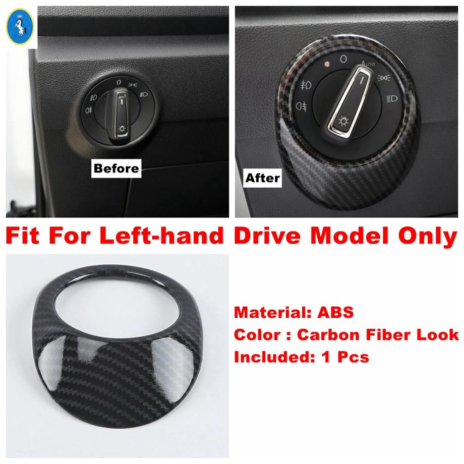 Car Accessories Window Lift Button / Water Cup / Pillar A Speaker Cover Trim For Volkswagen T-Roc T Roc 2018 - Carbon Fiber