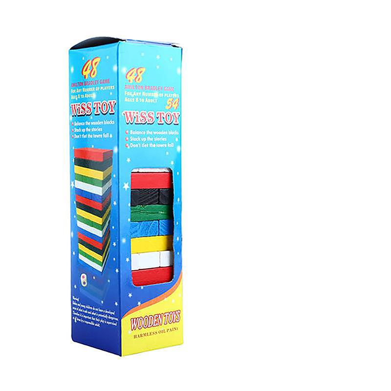 Solid Wood Puzzle Fun Stacked Height Tower Building Blocks Jenga Parent-Child Interactive Board Game Family Entertainment Toy