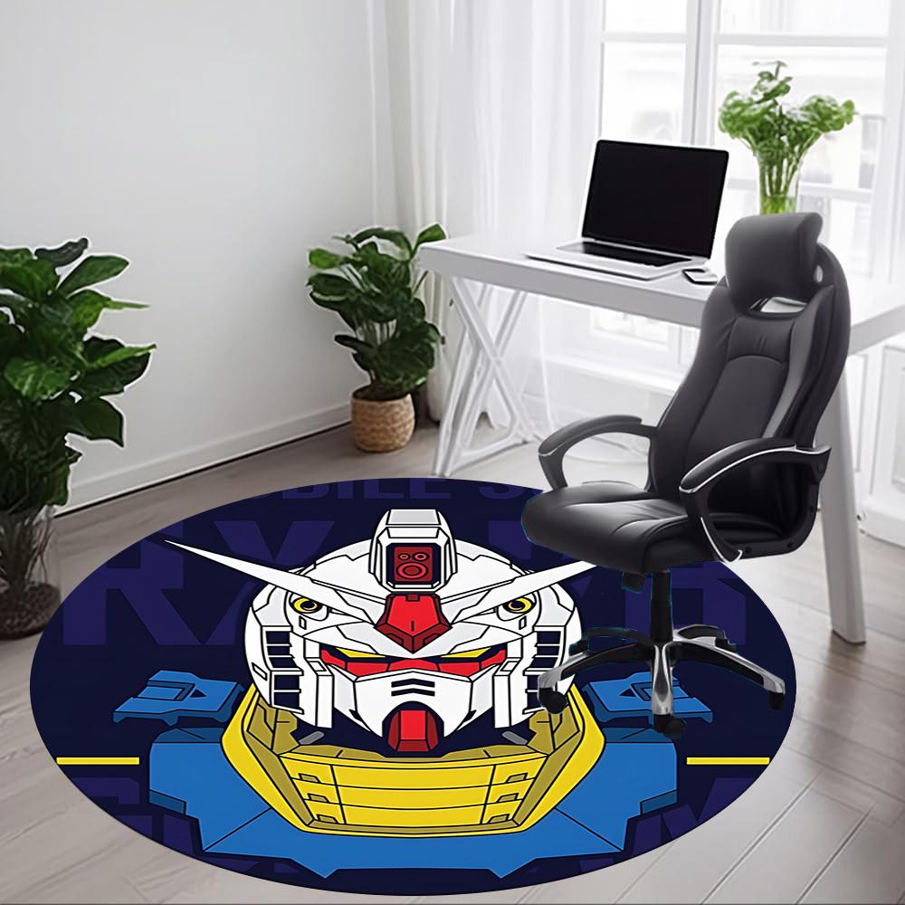 1 шт. Круглый коврик для офиса Mobile Suit Gundam, нескользящий, мягкий и прочный офисный коврик для декора интерьера, идеально подходит для офиса yy250915097