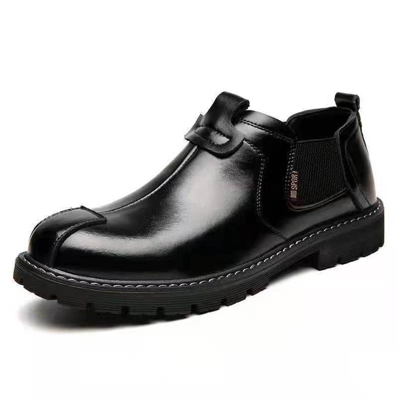 Мужские кожаные туфли в стиле ретро с низким верхом: Повседневные ботинки в весенне-осеннем стиле