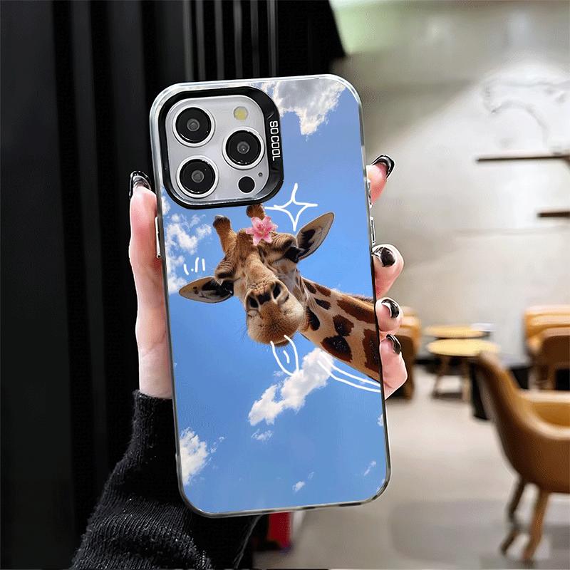 Ударопрочный чехол для телефона с рисунком жирафа для iPhone 17 Air 16 16E 15 Pro Max 14 Plus 13 Mini 12 Задняя крышка Противоударный Fundas