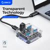ORICO Прозрачный USB-C Хаб 4 Порта Расширения С Интерфейсом Питания Протокол USB 3.2 Высокоскоростная Передача OTG Адаптер