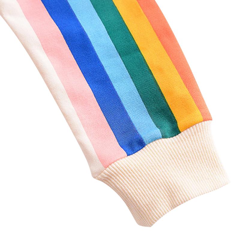 Футболки для девочек, милые топы с радужными кисточками и принтом солнца для маленьких девочек, толстовки с круглым вырезом и длинными рукавами