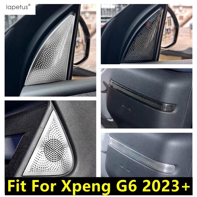 Аксессуары из нержавеющей стали для Xpeng G6 2024 2025 Накладка на рамку динамика-твитера стойки A / Бокового динамика рычага переключения передач
