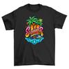 'Summer_80'' T-shirt: Embrace the Retro Vibe! Soft Cotton Tee with Tropical Islan