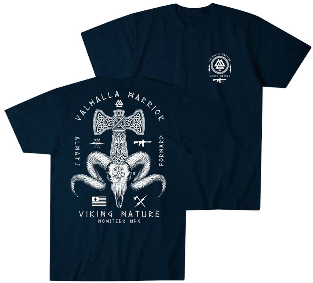 Футболка Always Forward Valhalla Warrior Odin Thor Viking Tactical, 100% хлопок, с круглым вырезом и коротким рукавом, повседневная мужская футболка, размер S-3XL