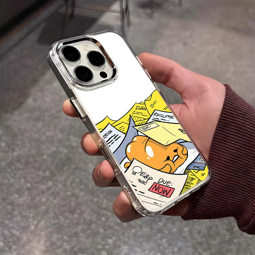 G-Гудетама Яйцо Милый Чехол Для Телефона Для IPhone 17 Air 16 E 15 14 13 12 11 Plus Pro Max Гальванизированный Прозрачный Мягкий Чехол