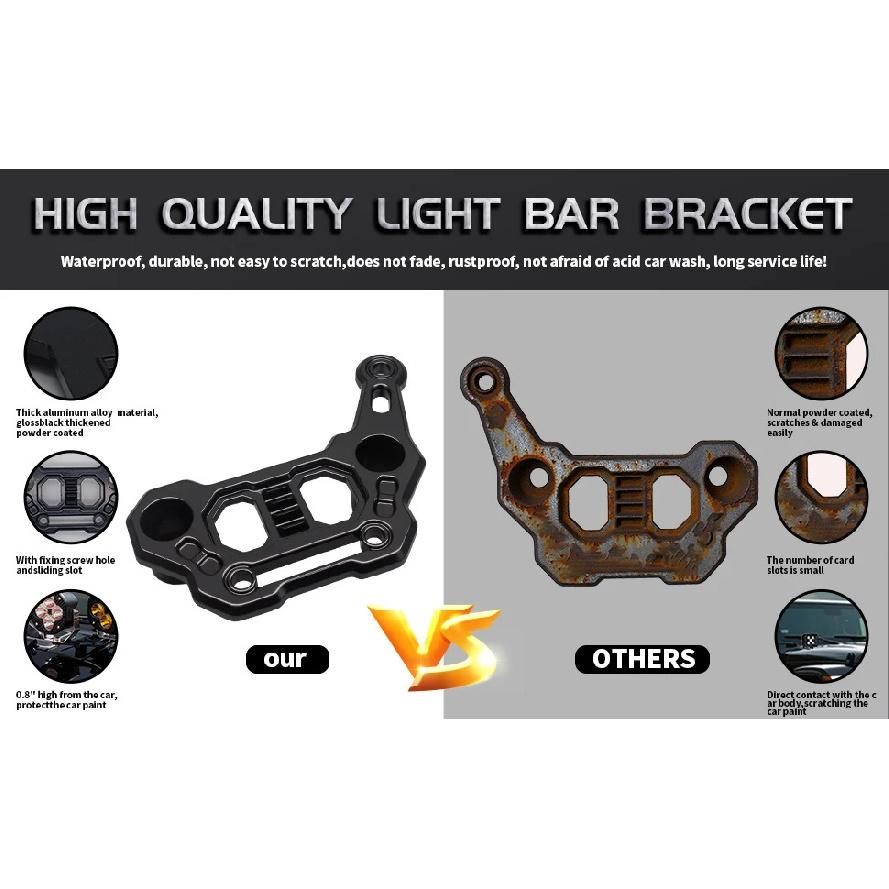Крепления на капот для двойной светодиодной балки для Jeep Wrangler JL JLU 4xe Gladiator JT Аксессуары 2 шт. Черные крепления из алюминиевого сплава