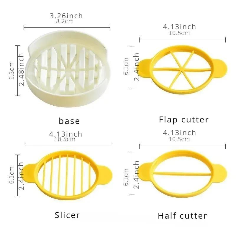 New 1set 3 In 1 Egg Slicer Multi-functional Egg Cutter Kitchen Creative Tool Kitchen Accessories Egg Mold Gadget