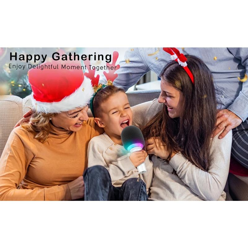 Караоке-микрофон Беспроводной Bluetooth-совместимый портативный микрофон со встроенным динамиком, портативный поющий микрофон для вечеринки