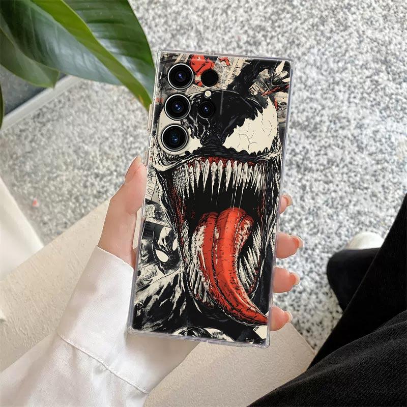 Прозрачный чехол Marvel Venom Comics для Samsung Galaxy S26 S25 Ultra S24 S22 S26 Plus S20 S23 S21 S25 FE 5G Силиконовый прозрачный чехол