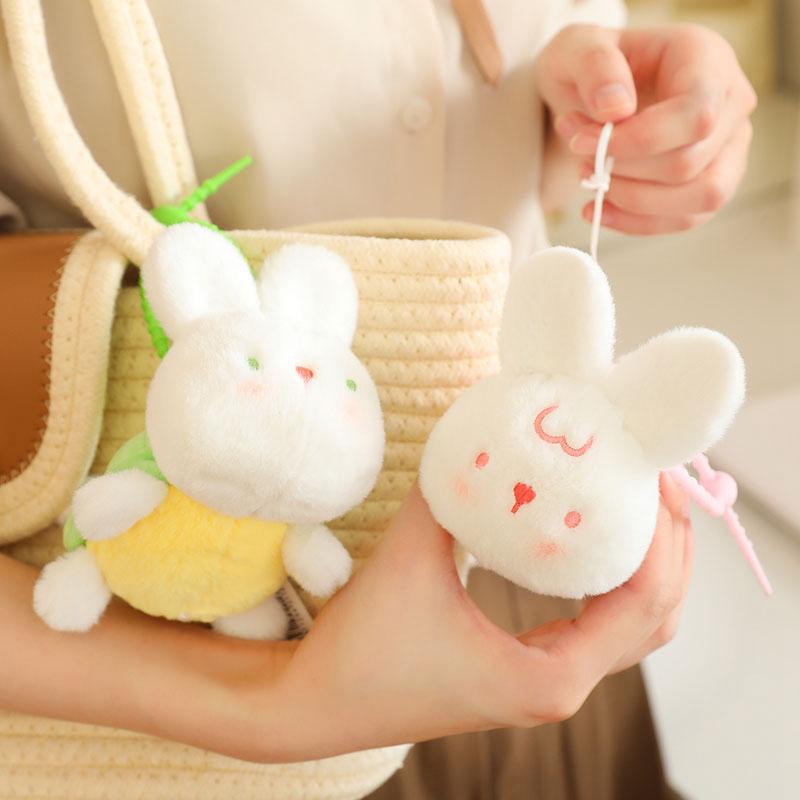 Мультяшный милый кролик черепаха плюшевый тяни за провод хвост виляет плюшевый брелок сумка кулон автомобильный брелок для ключей девочка подарок на день рождения