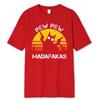 Pew Pew Madafakas Cat Two-Gun Printing for Men, Cotton Breathable T Shirts, Loose Clothes, Hip Hop Street T-shirt, Summer