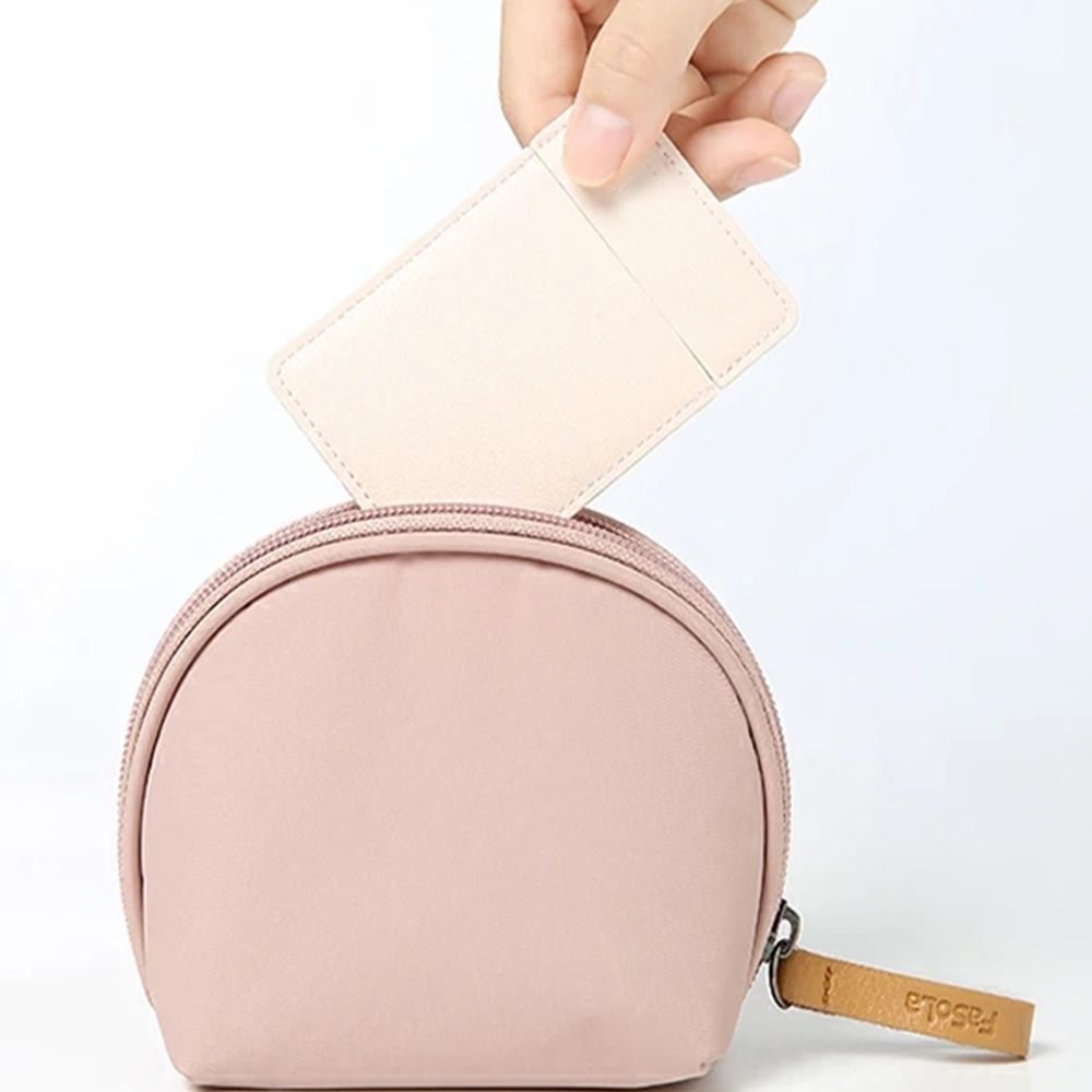 Portable Foldable PU Leather Rectangle Cosmetic Tools Makeup Mirrors Vanity Mirror Pocket Mirror