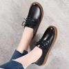 Black Lolita Shoes Flats Women Oxford Fur Loafers Female Leather Mary Jane Shoes Teen Girls School Shoes Non-slip Big Size 43